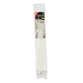 Gardner Bender 45-314SC Nylon Self-Cutting Cable Tie, 14 inch, 50 lb. Tensile, Twist-Off Tail, Zip Tie, 20 Pk., Natural White