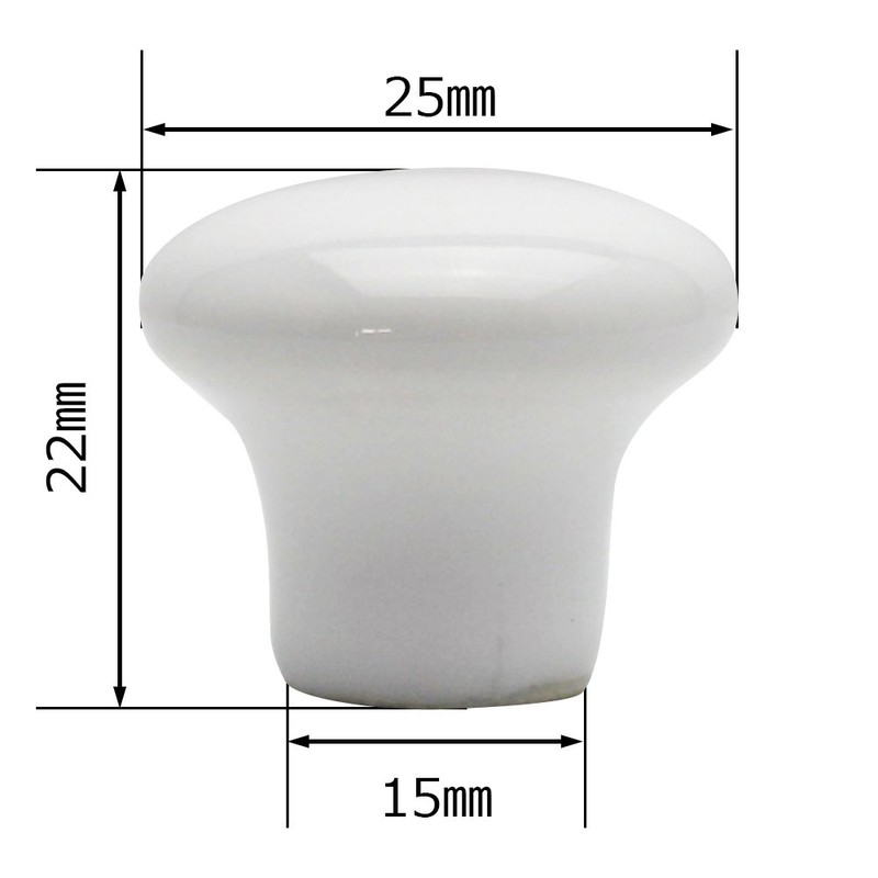 WAKI Ceramic Knob White 25 mm TW – 213