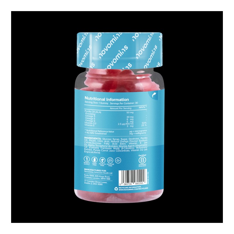 Novomins Kids Omega 3 6 9 + Multi 30 Gummies