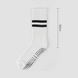 Calcetines de Yoga, Set de 4 Pares Calcetines Antideslizantes Acolchados Algodón Suave y Transpirable, Calcetines Yoga de Mujer para Pilates, Danza (4 Pares Alto)