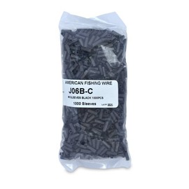 American Fishing Wire Single Barrel Crimp Sleeves, Black Color, Size 4, 0.071 -Inch Inside Diameter, 25-Pieces