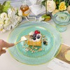 DaYammi 350 Pcs Clear Green Gold Plastic Plates, Hammered Disposable