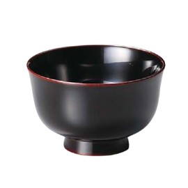J-kitchens Miso Soup Bowl, Made in Japan, Wooden, Dishwasher-safe, Kyoto Type Soup Bowl, Tamari (1 Guest), 4.4 inches (11.2 cm), Dishwasher Safe, Lacquer, Hand Painted Sonoichi