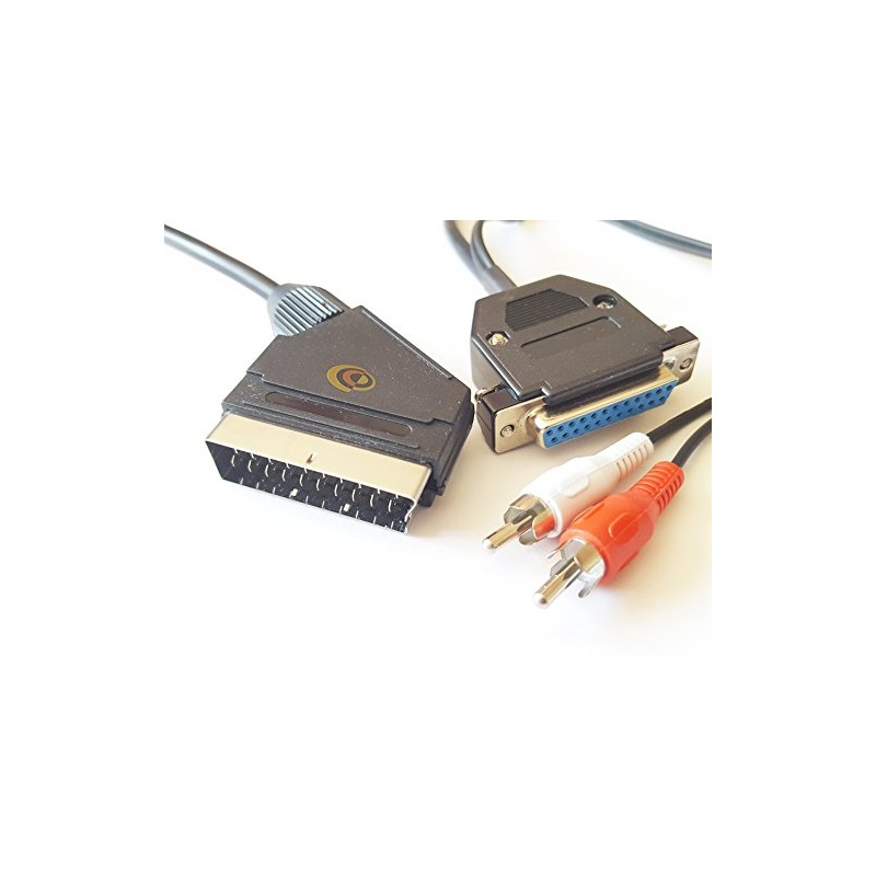 CoolNovelties Commodore Amiga RGB 2 Metre Scart Cable with Stereo