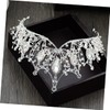 FOMIYES 2pcs Silver Decorative Crown Wedding Hairband Rhinestones Easy Wear