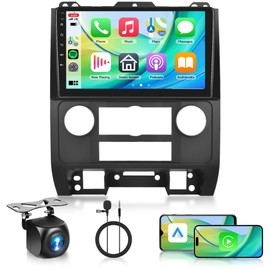 4+64G Android Car Radio Stereo for Ford Escape Kuga Mazda Tribute 2007-2012 Wireless Carplay Android Auto, 9’’ Touch Screen Head Unit Mirror Link Bluetooth WiFi GPS FM/RDS EQ Backup Camera SWC