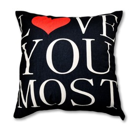 Love You Most Pillow Cover Valentiens Day Gifts for Boyfriend Girlfriend Couple Gifts for Fiance Fiancee Valentiens Day Decor Anniversary Birthday Gifts for Wife Husband
