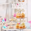 Donoter 48 púas de purpurina para cupcakes de bebé para