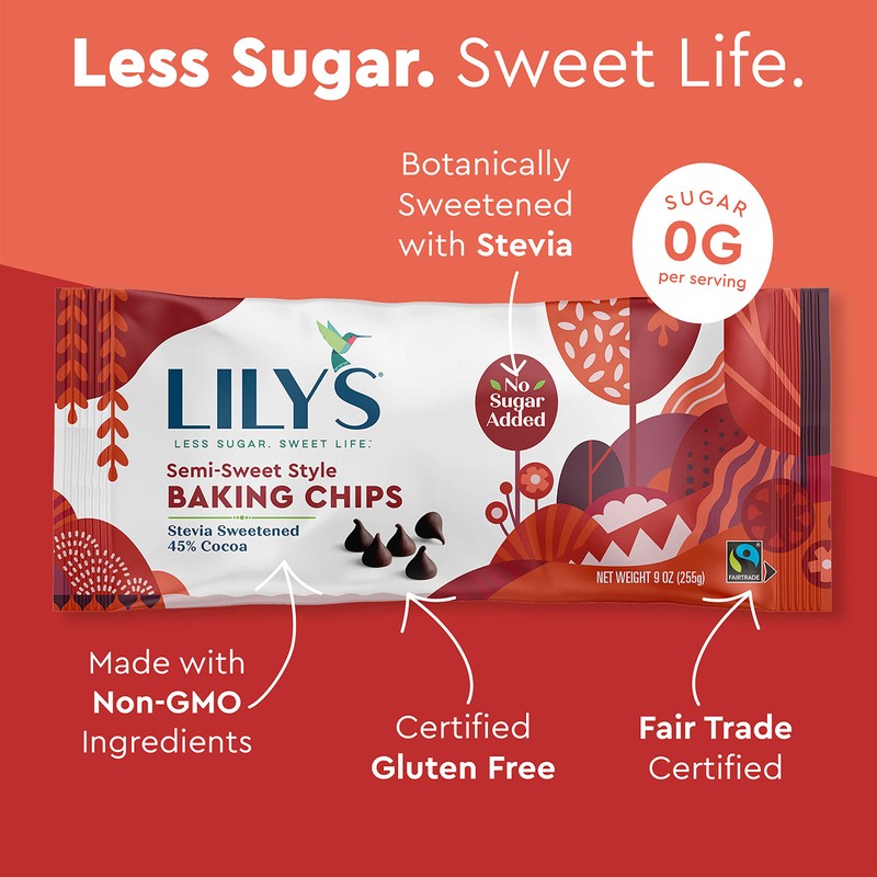 Semi-Sweet Chocolate Style Baking Chips by Lily's Sweets | Stevia
