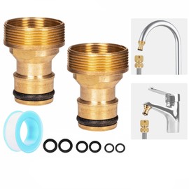 Brass Universal Kitchen Tap Hose Connector, Indoor Sink Mixer Tap Hose Connector Garden Hose Adapter for Kitchen Tap, Hose Pipe Connectors Fittings to Universal Sink Mixer Tap Adapter
