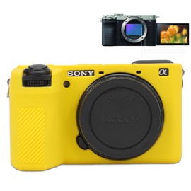 Pocoukate - Funda para cámara Sony Alpha 6700, funda protectora de silicona suave con protector de visualización A6700, accesorios para cámara Sony Alpha 6700, color amarillo