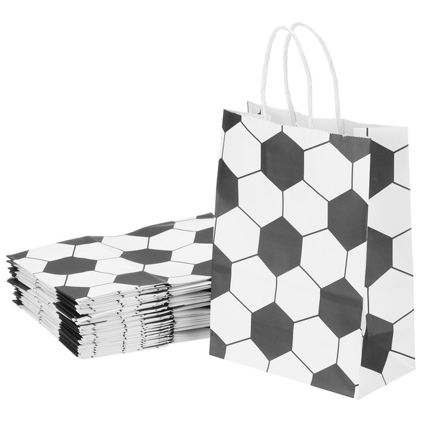 uxcell 50pcs Football Gift Bags with Handles Bulk, 3.1"x8.3"x5.9" Football
