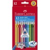FABER-CASTELL Farbstift Jumbo GRIP, mit Spitzer, Schreibfarbe: 12er sortiert (12