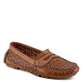 Spring Step Crain Women's Laser-Cut Out Moccasin with Removable Insole Brown EU 41 / US 9.5-10