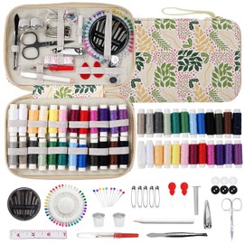 Professional Sewing Kit, Floral Pattern Sewing Kit, Portable Household and Travel Sewing Accessories Set for Beginners (B)