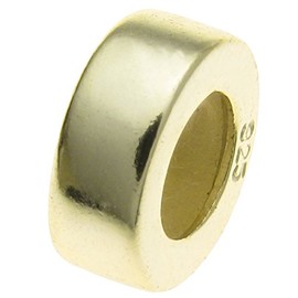 Gold-tone 925 Sterling Silver Plain Ring Spacer Bead For European Charm Bracelets