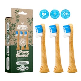 DENTAL DELIGHT Power Bamboo 6 x Replacement Toothbrushes for Sonic Toothbrushes Made from Natural Raw Materials