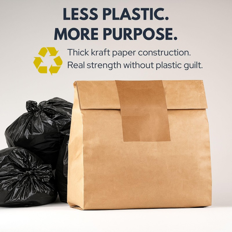 Wenses Trash Compactor Bags for Kitchen (12-Pack), 25% Thicker Kraft