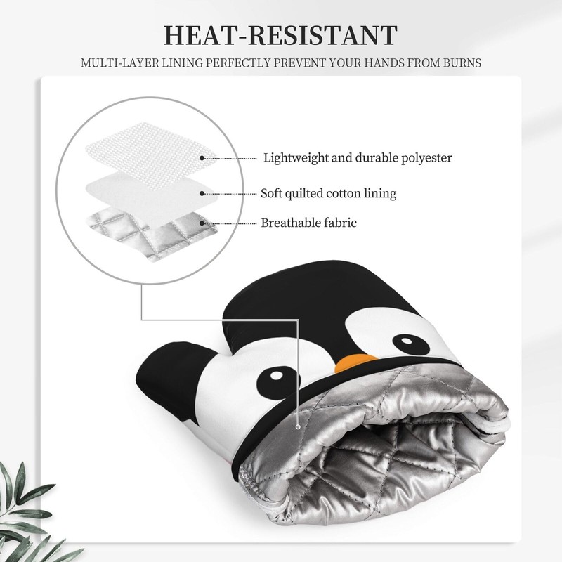 Novelty Funny Penguin Oven Mitts and Pot Holders Sets of