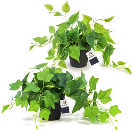 AceList 2 Pack Faux Plants Indoor, Realistic Fake Ivy Fake Plants Potted Plants Artificial Decor, Artificial Plants for Home Decor
