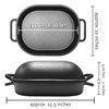 Cuisiland Large Heavy Duty Pre-seasoned Cast Iron Bread & Loaf