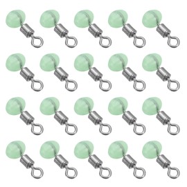 PATIKIL 0.45"x0.2" Cross-Line Fishing Swivels & Bead, 20Pcs Glow in The Dark T Shape Pulley Slide Rig Rolling Swivels Fishing Hooks Connector Terminal Tackle, Pale Green