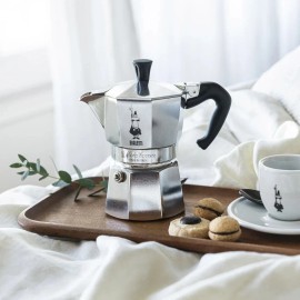 Bialetti Moka Stovetop Espresso Maker 4-Cup Made in Italy Silver Aluminum - New