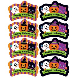 Moeagel Halloween Wrapping Stickers, 80 Pieces, Cute Patterns, Pumpkin, Ghosts, Black Cats, Stylish, Halloween Gift Stickers, Full of Halloween Atmosphere, Easy to Use Size, Decorative Stickers (80 Pieces)