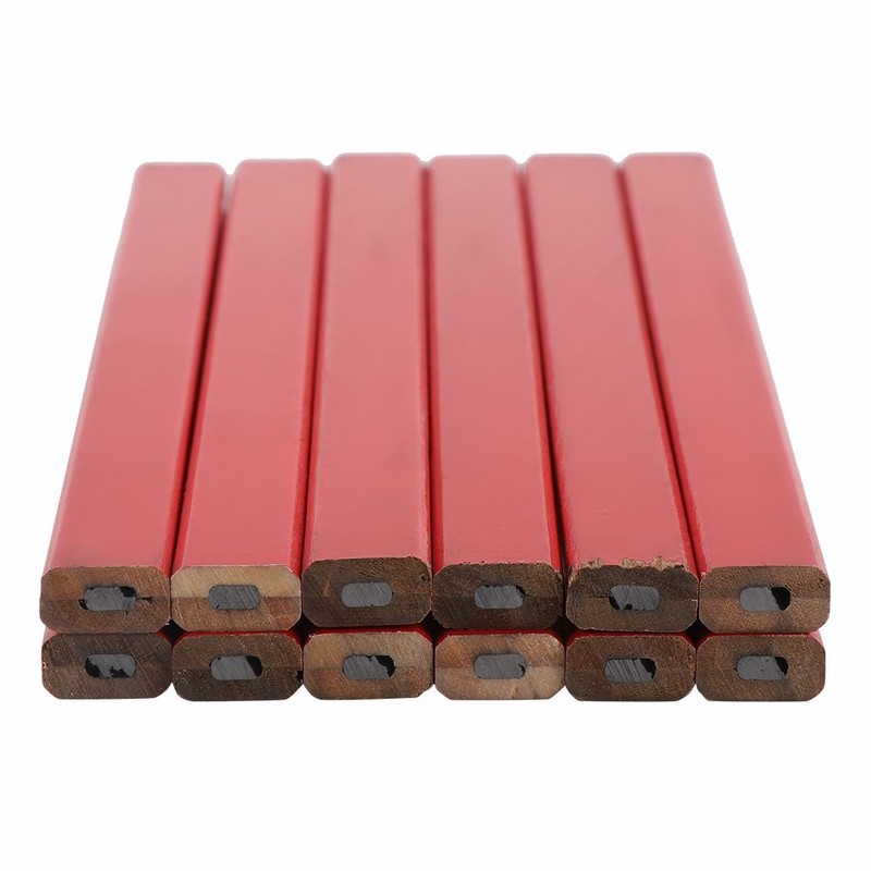 Estink Carpenter Pencils, 72Pcs 175mm Octagonal Hard Black Lead Woodworking