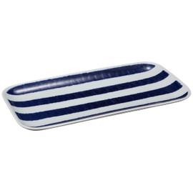 Hasamiyaki 32569 Indigo Aidama Rectangular Dish, Indigo Dyed Tokusa