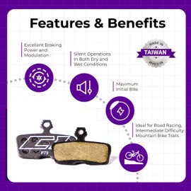 Cycle1st Bike Disc Brake Pads Compatible with SRAM 4-Piston Caliper: Code R RSC (2012+) Guide RE AVID - Ultimate Braking Power for Mountain Bikes/MTB/eMTB 73 (Semi-Metallic)