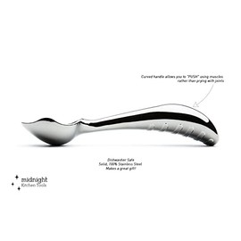 Cuchara para helado de acero inoxidable de Midnight Scoop, cuchara ergonómica para helado para crema de hielo duro, apta para lavaplatos, pala para helado, Acero inoxidable, Acero, 1
