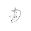 LAIHUARYWA Cubic Zirconia Butterfly Rings for Women Dainty Open Adjustable