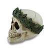 Zeckos Pot Head Leaf Headband Human Skull Statue