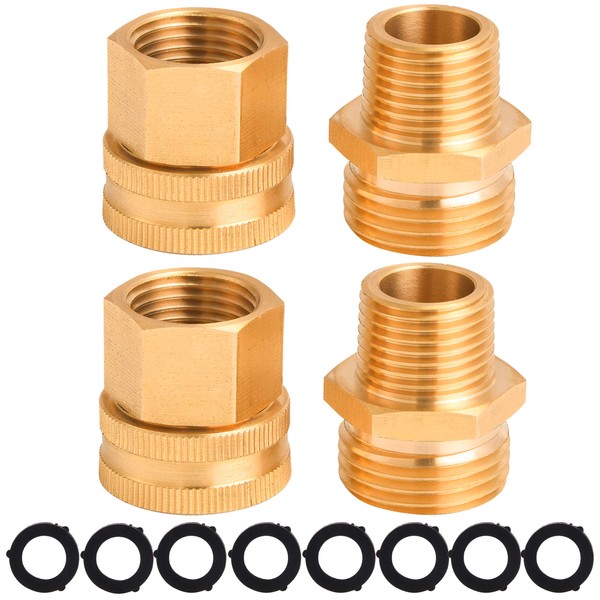 M MINGLE Garden Hose Adapter, 3/4 Inch GHT to 1/2