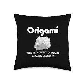 Funny Japanese Origami Paper Folding saying Throw Pillow