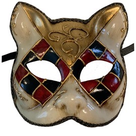 Lannakind Carnival Mask Face Mask Cat Mask (K2) - Plastic - Medium - Women - Unisex - Women - Costume Mask