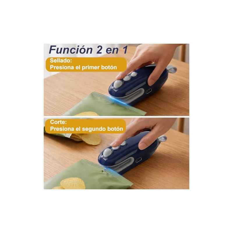 2pcs Selladora De Bolsas Plásticas, Prueba Humedad Alimentos y Artículosz