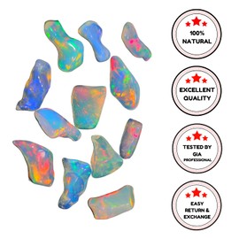 JAI GEMS 20 Pcs of Natural Ethiopian Mined Opal Tumble Gemstone- 5-10mm| loose gemstones| reiki healing| Thanksgiving gift, Gift for her| Welo opals