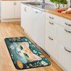 bisibuy Cute Cat Dark Green Mats for Kitchen Floor Non