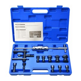 12pcs Blind Hole Bearing Puller Set Internal Bearing Extractor Puller Kit Motorcycle Bicycle Wheel Bearing Removal Tool Slide Hammer Pilot Insert Inner Bearing Puller Tool with Expanding Collet 8-32MM