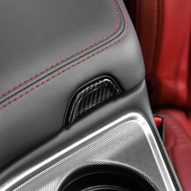 Voodonala for Challenger Center Console Armrest Open Button Trim Accessories for Dodge Challenger 2015-2022 (Carbon Fiber Black)