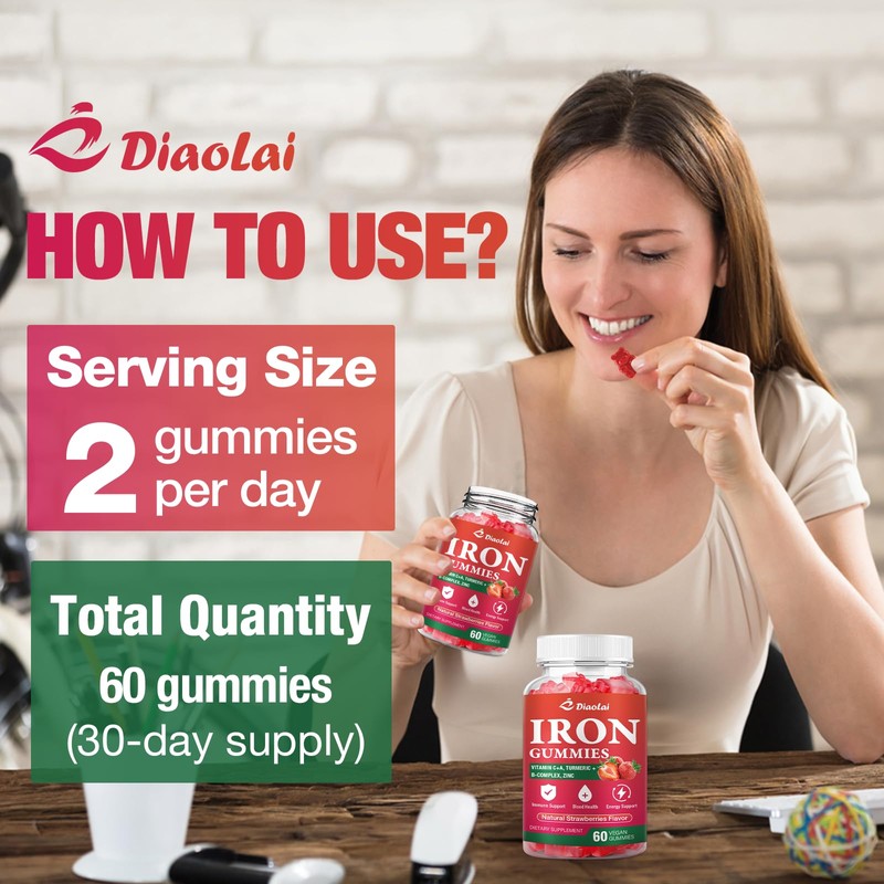 Vegan Iron Gummies - High Potency Iron Supplement for Women