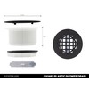 Westbrass D206P-26 2" No-Caulk PVC Compression Shower Drain with 4-1/4"