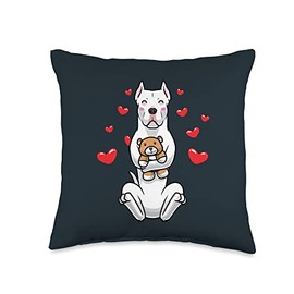 Dog Kawaii Dogo Argentino Stuffed Animal Argentine Dogo Throw Pillow