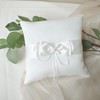 Nicoone Wedding Ring Cushion Ring Bearer Cushion White Bridal Pillow