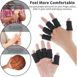MMSZHL 20 Pcs Protector de Dedos Deportivos, Funda de Dedo para Baloncesto Deportivo, Protección y Soporte para Dedos en Gatillo, Cómoda y Transpirable, Ideal para Tenis, Críquet, Bádminton