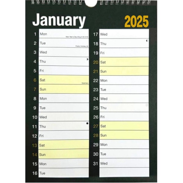 2025 WALL CALENDAR HOME OFFICE, EASY LARGE MONTH TO VIEW