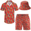 ifamawlea Men's 2 Piece Tracksuit Hawaiian Shirt Shorts Button Down