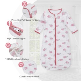 Miracle Baby Long Sleeve Sleep Sack 12-18 Months 2 Pack Wearable Blanket Baby 100% Cotton Sleeping Bag for Newborn Infant Toddler